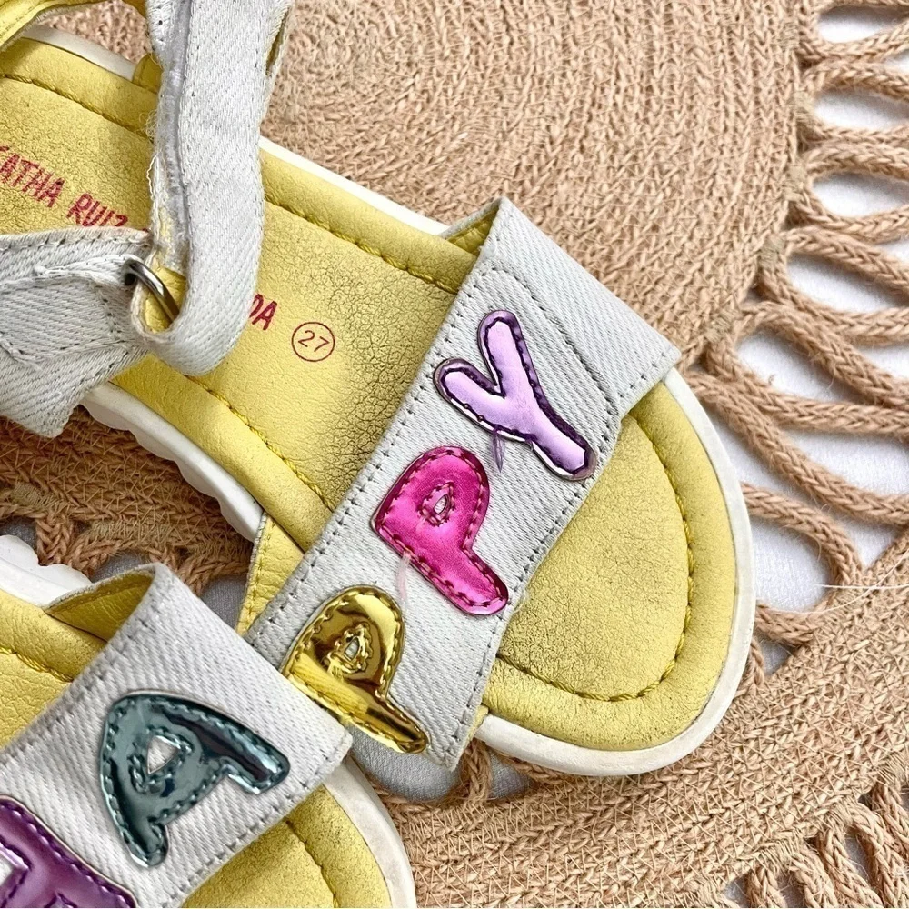 Agatha Ruiz de la Prada Happy Colorful Kids Sandals Size EU 27